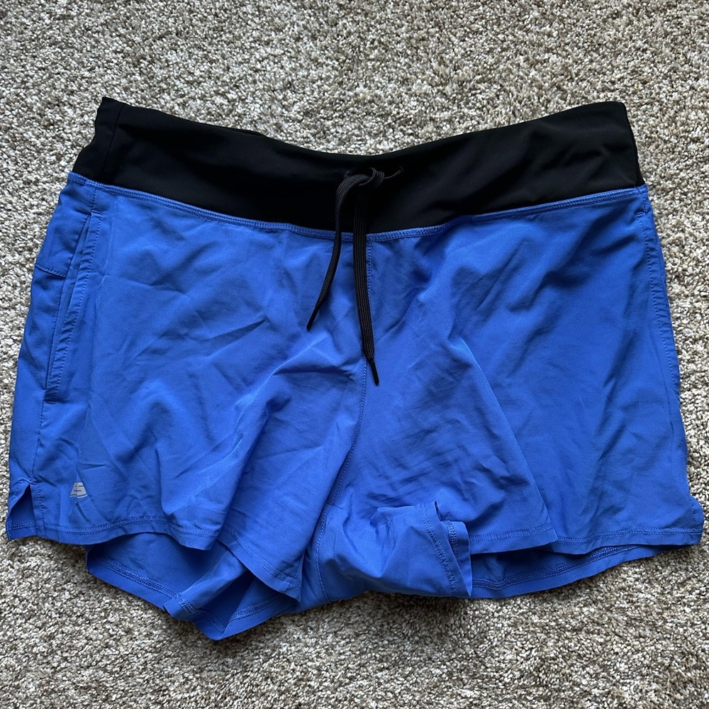 Eastern Mountain Sports Blue Athletic Shorts with Black Waistband